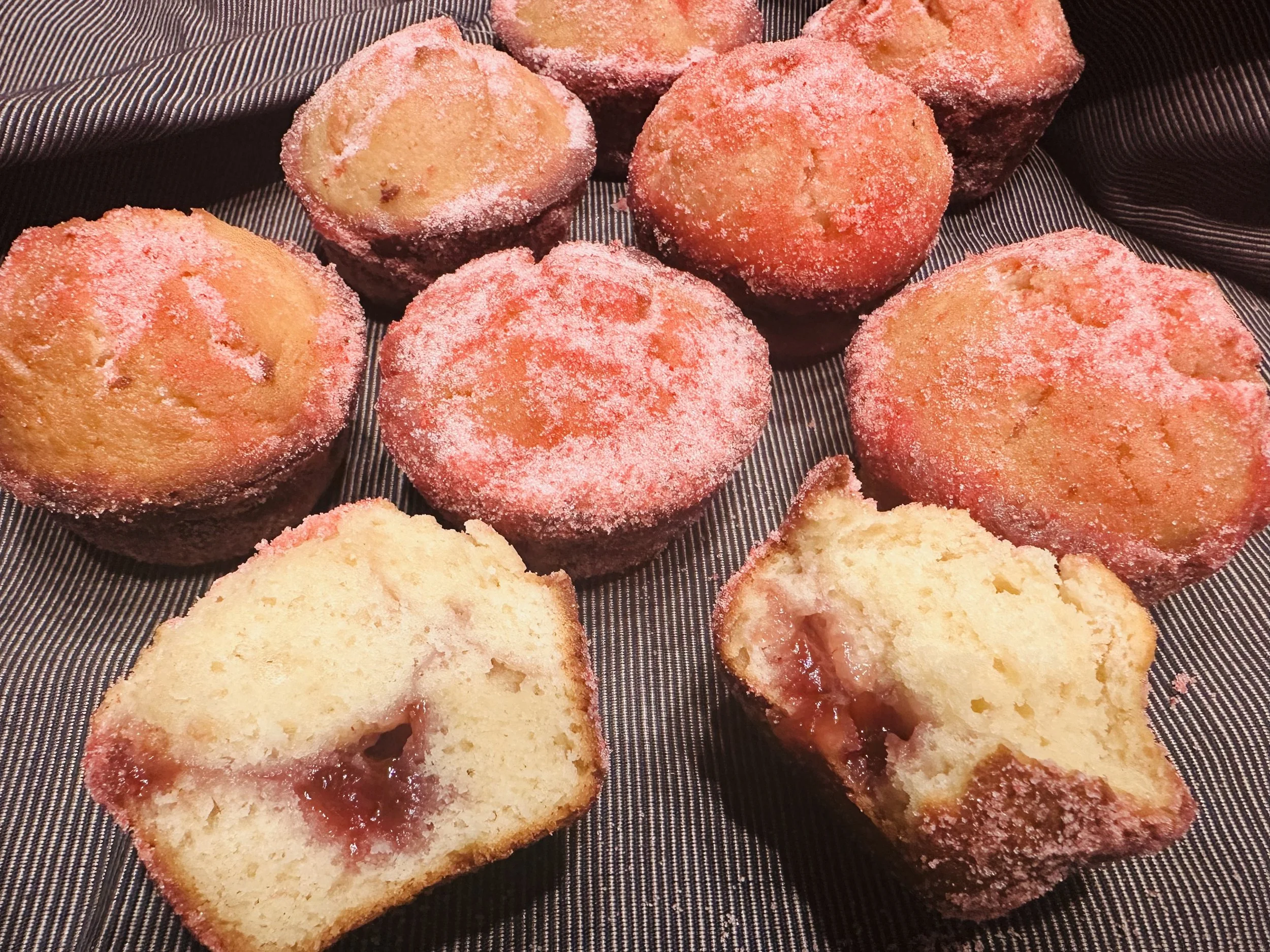 Strawberry Muffins with Freeze Dried Strawberry Coating — Cooking